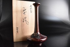 B364: Japanese Copper Crab sculpture FLOWER VASE Ikebana, auto w/signed box