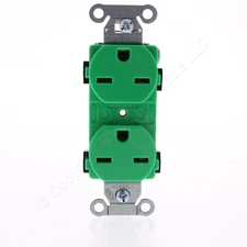 Hubbell PRO Spec Grade Green Duplex Receptacle Outlet 6-15R 15A 250V 5662GN