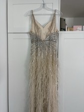 sachin and babi light blue dress Alex Champagne Wedding Dress: Ivory Floral Lace, Bell Sleeves, Lace-Up Back
