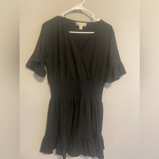 MICHAEL KORS MICHAEL JULIA BLACK EYELET‎ DRESS