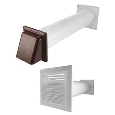 Through Wall Ventilation Kit, Duo Smart Vent with Brown External Hooded Vent