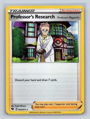 Professor's Research (Professor Magnolia) 062/073 Holo Champions Path Pokemon LP