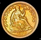 1850 O Seated Liberty Silver Half Dime 5c Semi Key Date High Grade AU Toned