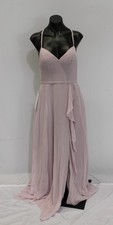Azazie Women's Naeem V-Neck Ruffle Chiffon Dress EH6 Frosted Lilac Size A4 NWT