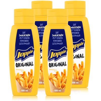 Joppie Original Snacksoß mit Zwiebeln 500ml Pommes & Burgersauce (4er Pack)
