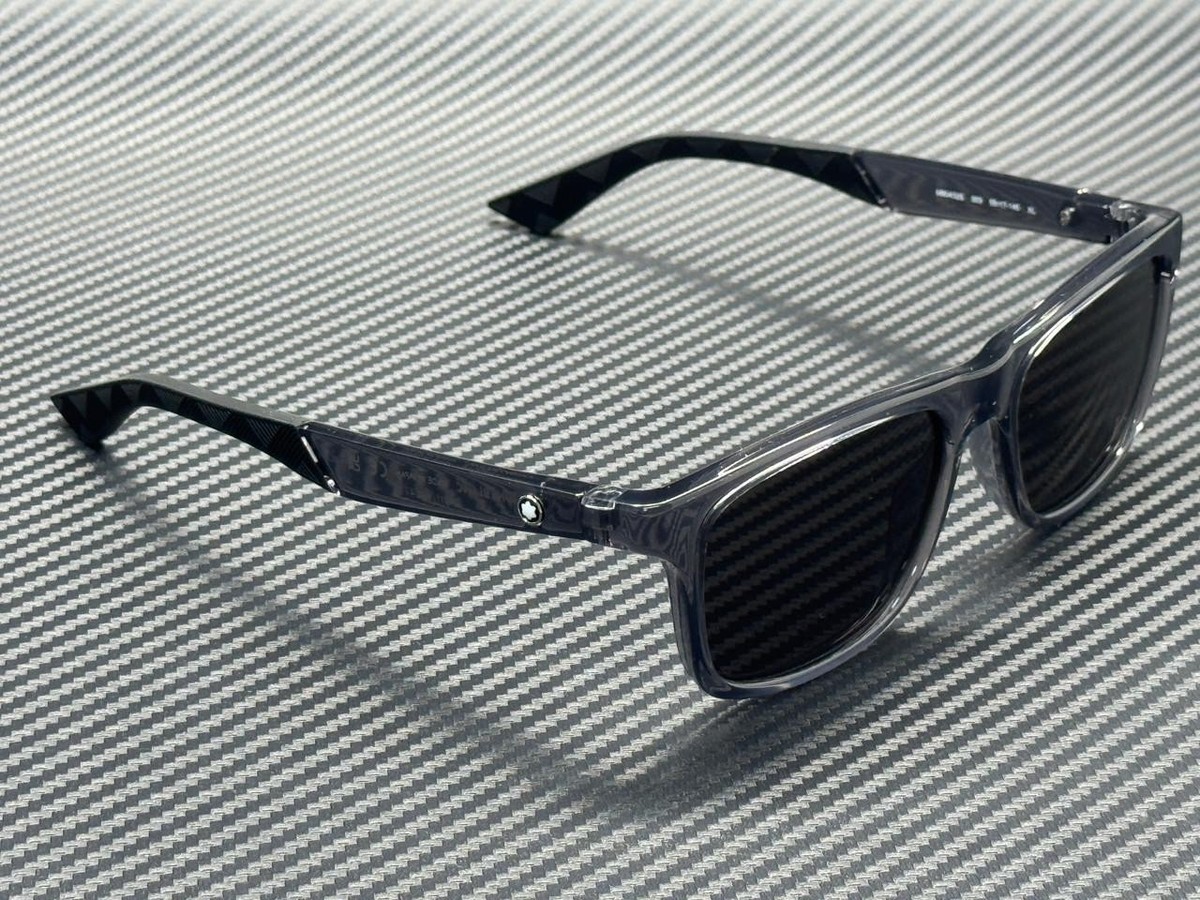 MONT BLANC MB0432S 003 Grey Transparent Men display picture 2
