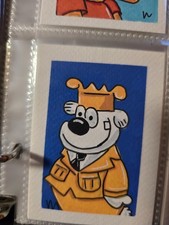 ACEO Original Painting Acrylic 2.5x3.5 Otto Sarges Dog Beetle Baily Comic Strip