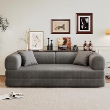 78.8" Boneless Couch 4-in-1 Corduroy Convertible Sleeper Sofa with Pull-Out Bed