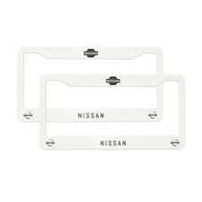 Nissan 2 Pack Stainless Steel Rust-proof License Plate Frame Holder White Nissan 2 Pack Stainless Steel Rust-proof License Plate Frame Holder White