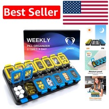 Stylish AM/PM Pill Organizer with Secure Locks - Perfect for Supplements