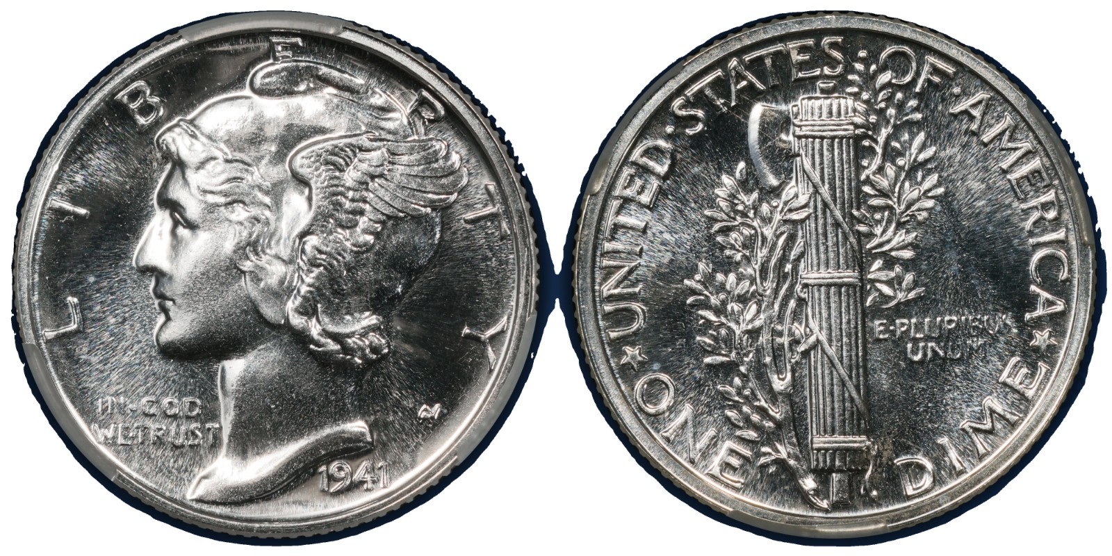 1941 MERCURY DIME CAC PR67 BRILLIANT PROOF SILVER WITTER BRICK SUPERB COIN!