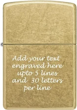 Custom Zippo Brass Lighter 48267 – Free Engraving Gift, Windproof, USA Made