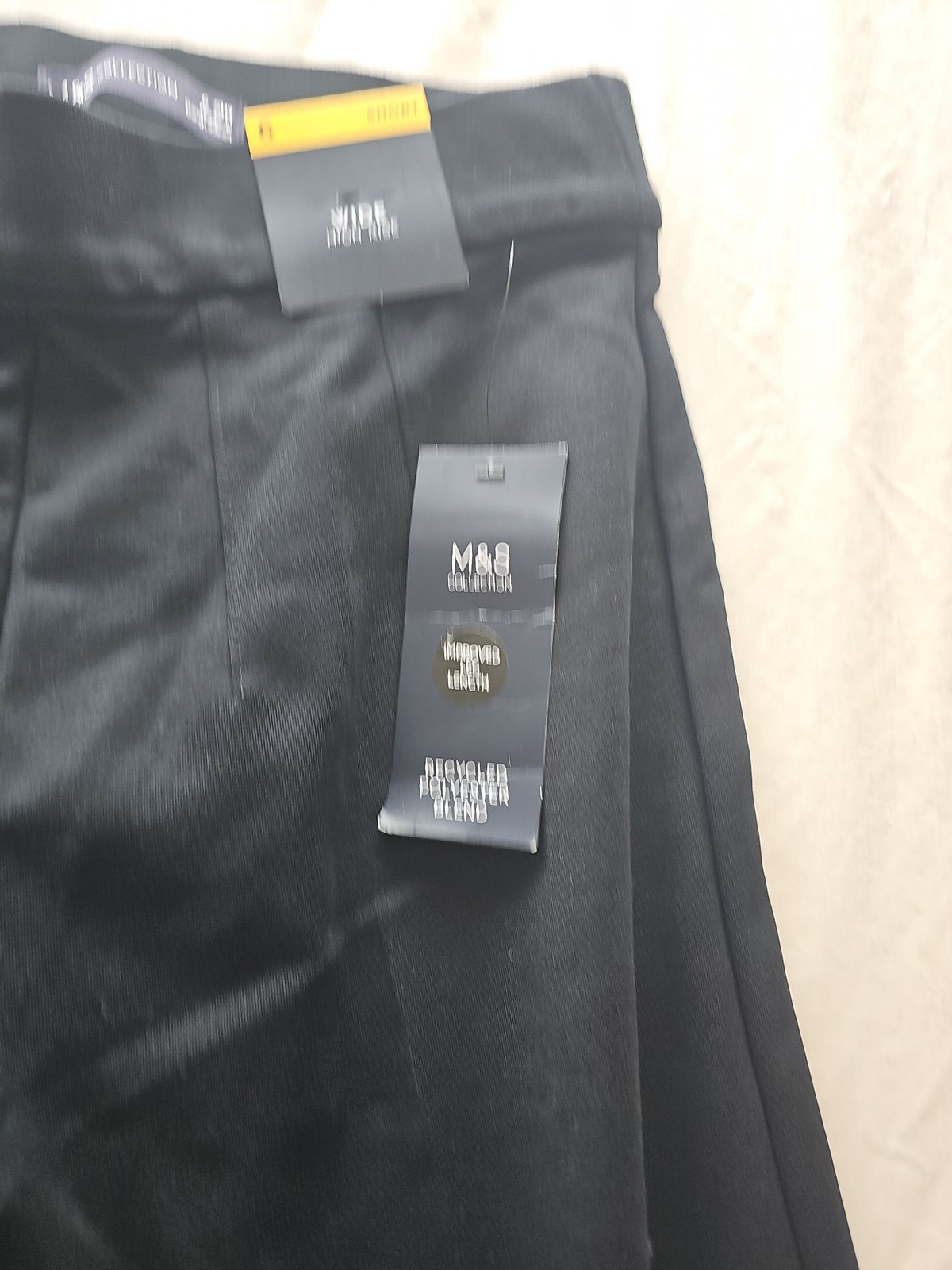 M&S Collection Black High Rise Wide Leg Trousers NWT 6s R800 image 2