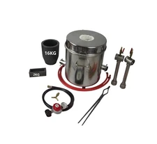 16KG Propane Smelting Furnace Kit with Crucibles, Double Burner Metal Melting...