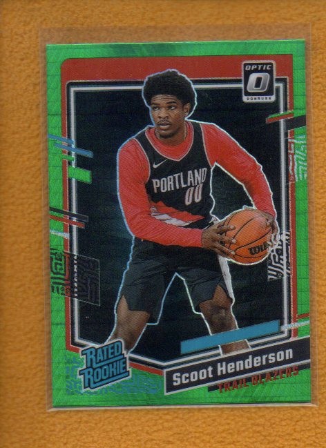 Scoot Henderson 2023-24 Donruss Optic Rated Rookie Hyper Green Prizm RC #239