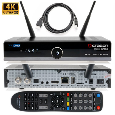 OCTAGON SF8008 V3 SUPREME TWIN 4K UHD E2 DVB-S2X (DUAL OS) SCHWARZ