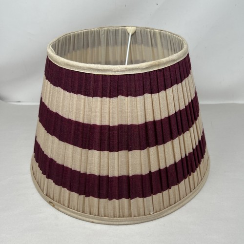 OKA Warna Silk Pleated Lampshade in Purple Stripes 9" T