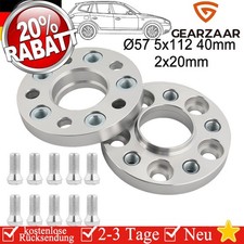 Spurplatten Spurverbreiterung 40mm 2x20mm Distanzscheibe 5x112 Ø57 +Radschrauben