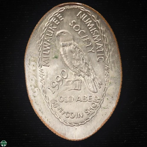 Elongated Quarter - 1990 Milwaukee Numismatic Society - Old Abe 56th Coin Show