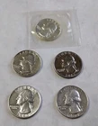 Lot of 5 🔥1961 P 1962P+D 1963P+D  Washington Silver Quarters 🔥AU/BU #W98