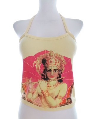 MESSAGE Damen Bluse Gr. M Gelb Ärmellos Streifen Haltertop