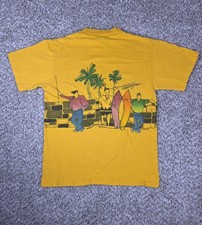 Vintage 80s Ocean Pacific T-Shirt Size Medium Wraparound Surfers OP USA Rare