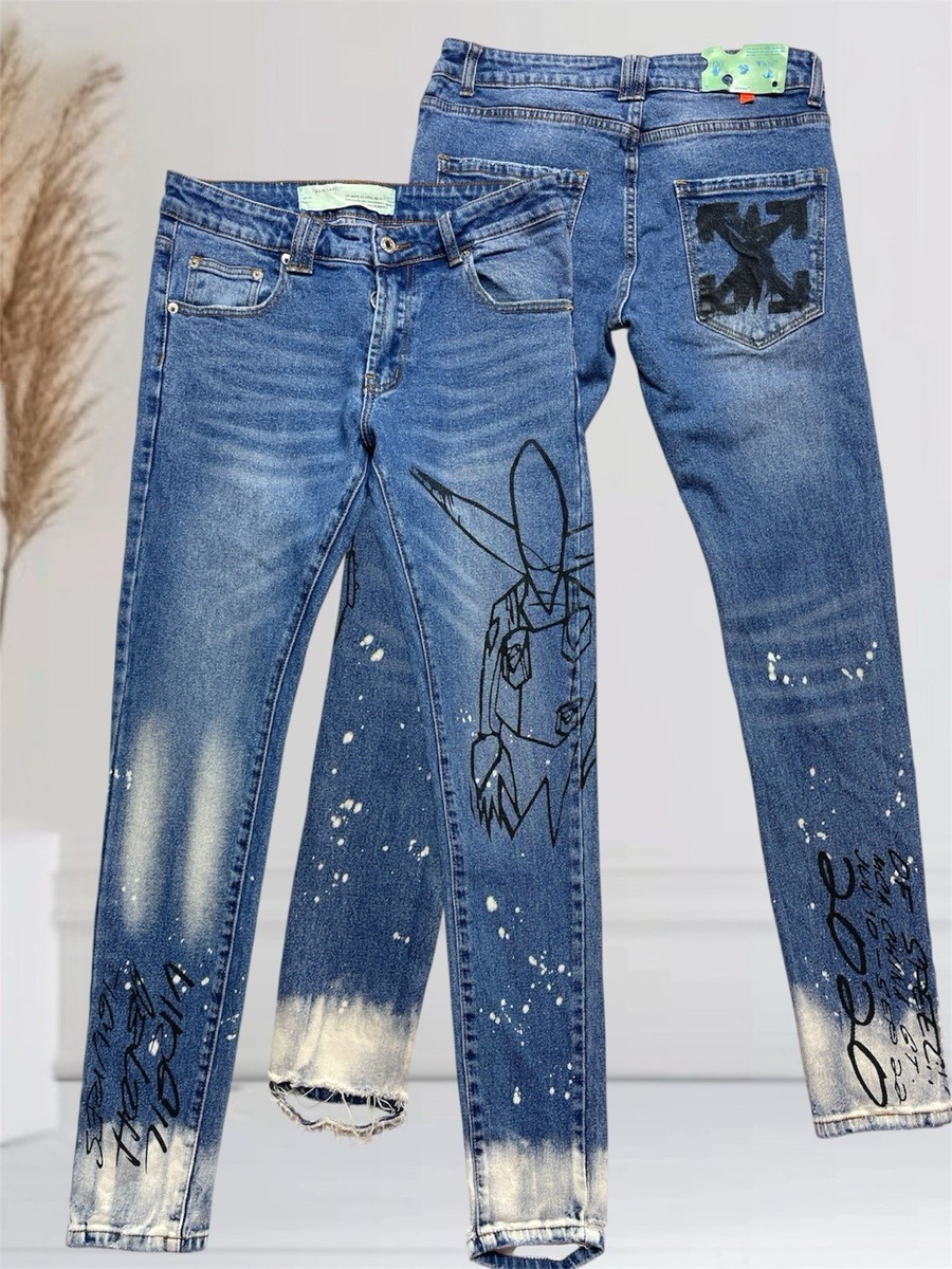 Off-White C/O Virgil Abloh Main Label Men's Skinny Jeans Size 30