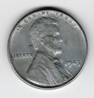 1943 AU Lincoln Wheat Cent Steel - Actual Coin Shown