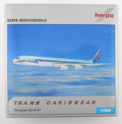 herpa 1/500 トランスカリビアン航空 DC-8-61 #514064 Herpa Trans Caribbean Airways Douglas DC-8-61 Model - 1:500