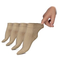 Paquete de 4 calcetines para diabéticos al tobillo de bambú Junix para mujer punta sin costuras suaves