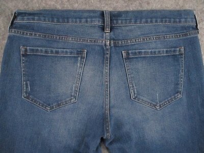 Old Navy Jeans Womens 12 Blue Denim Skinny Boyfriend Mid Rise Medium Wash 35x25