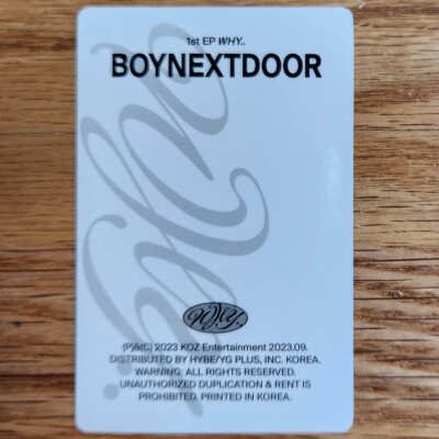 Woonhak Official Photocard Boynextdoor 1st EP Album Why Moody