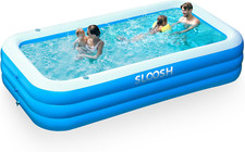 Large Inflatable Family Pool with Seats, UV Resistant, Thick Durable PVC