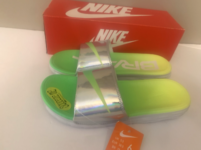 靴 NIKE BENASSI SOLARSOFT OLYFED SLIDE Nike Benassi Solarsoft Metallic Olyfed Men's Size 6 Women's 7