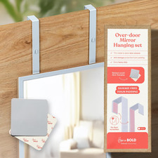  1.5" Square Model 14.5" Over-The-Door Mirror Hanger Set with Any-Banging Adhes