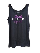 Bride Squad Glitter Tank Black Purple Silver Size Large
