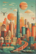 Ultra Modern Model City Vibe ~ New Image Card 4"x6" 8140.2