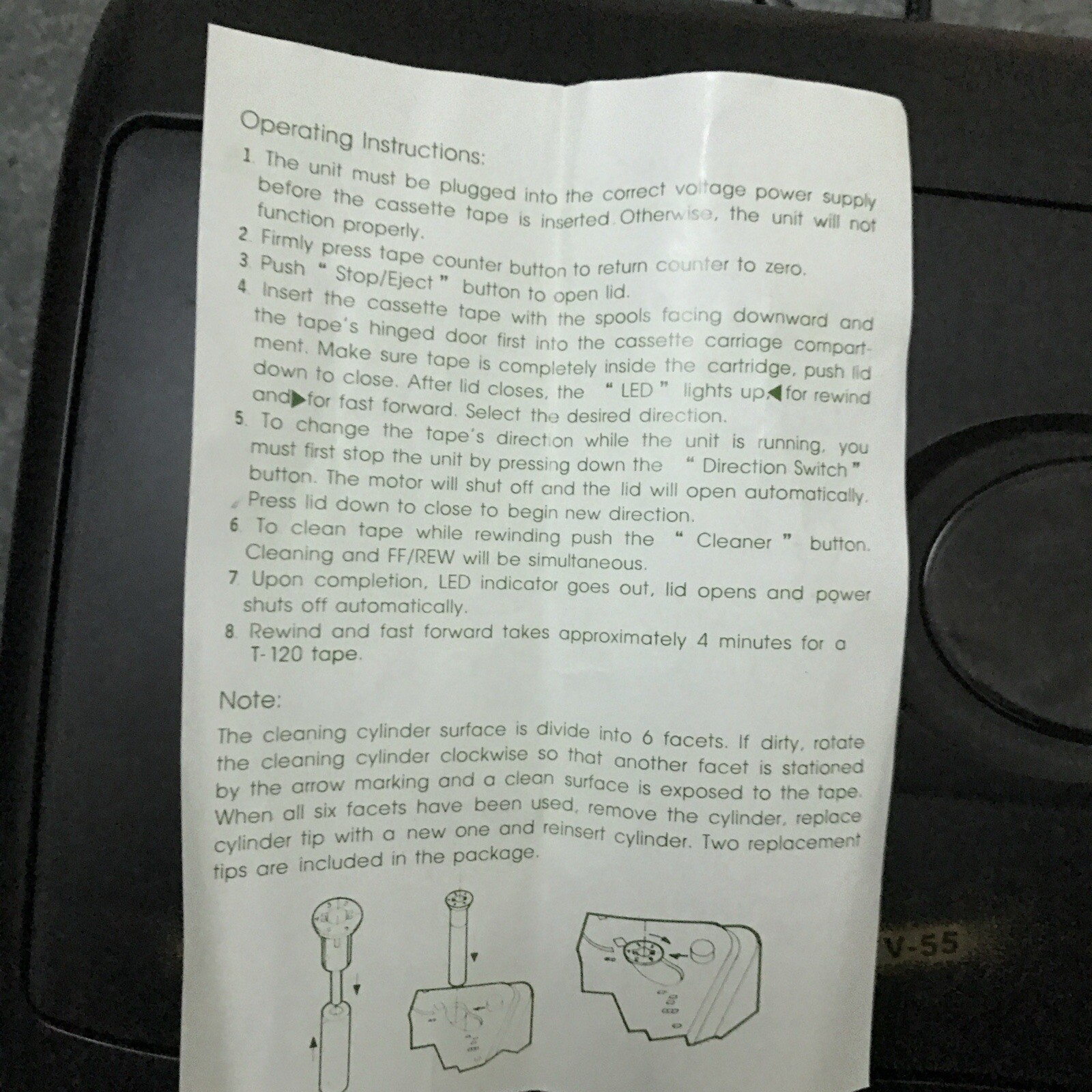 Kinyo Two Way VHS Rewinder / Cleaner TV55 Video Tape eBay