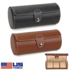 3 Slots Watch Roll Case Wristwatch Display Case Travel Watches Storage Box Cases