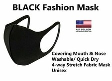 NEW black fashion face mask washable and reusable Mouth Nose Cover US SELLER