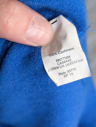 J Crew Collection Sweater Women Small Blue Italian Cashmere Pullover Crew Raglan - Picture 8 of 16