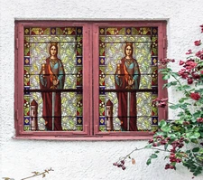 3D Our Lady Palace ZHUA744 Window Film Print Sticker Cling Stained Glass UV