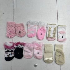 Infant Girls 6 Pack Multi Printed Fashion Socks Size 0-6 Months