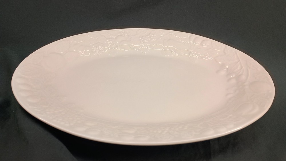GIBSON Housewares Raised Embossed FRUIT PATTERN 13 1/2 In X 10 1/2 In PLATTER