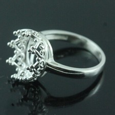 10x12MM. Oval cut semi-mount ring silver 925 653 Pre-order