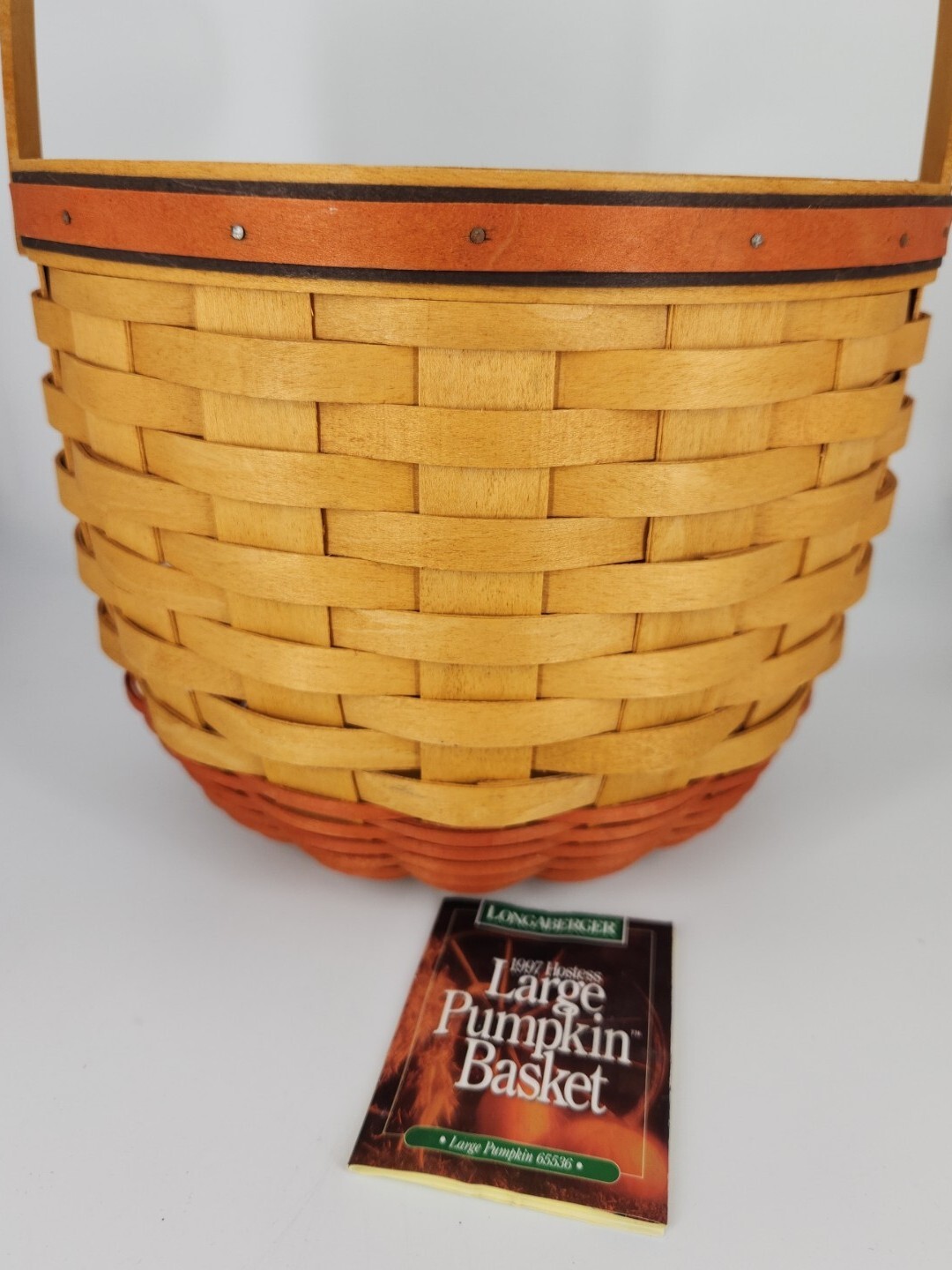 Longaberger 1997 Hostess Large Pumpkin Basket+Prot+Liner HALLOWEEN