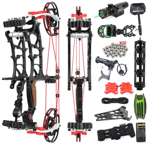 Compound Bow 30-75lbs Steel Ball Arrows set Dual-use Hunting RH LH Archery Shot - Picture 40 of 43