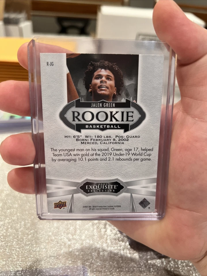 2021 UD Goodwin Champions Jalen Green Exquisite Collection RC Rookie 016/149 - Image 2 of 2