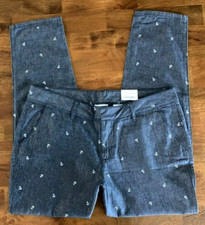 Women's New Liz Claiborne Pants Slim Skinny Cotton Blue Size 12 Inseam 29 "