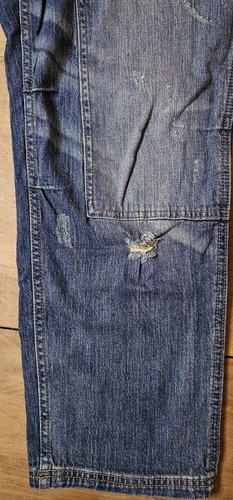 Pilcro By Anthropologie Double-button Fly Distressed Dark Wash Wide-leg Jeans - Picture 11 of 15